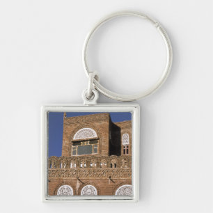 Asien, Jemen, Sana'a. Detail jemenitischer Archite Schlüsselanhänger