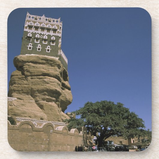 Asien, Jemen, Wadi Dhar. Rock Palace oder Dar Al Untersetzer (Vorderseite)