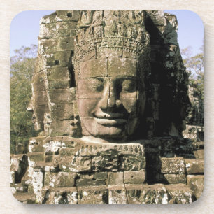 Asien, Kambodscha, Siem Reap. Angkor Thom, Köpfe Getränkeuntersetzer