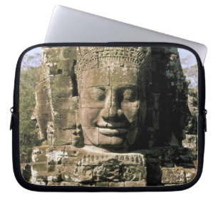 Asien, Kambodscha, Siem Reap. Angkor Thom, Köpfe Laptopschutzhülle