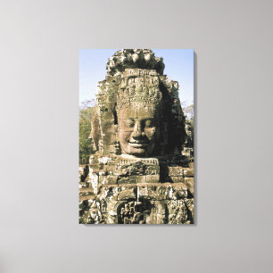 Asien, Kambodscha, Siem Reap. Angkor Thom, Köpfe Leinwanddruck