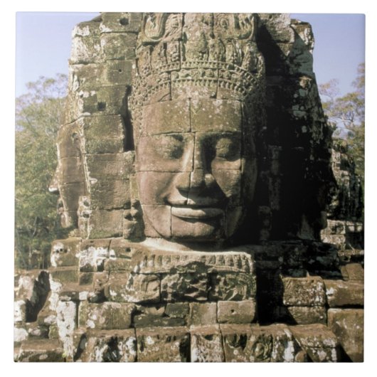 Asien, Kambodscha, Siem Reap. Angkor Thom, Leiter Fliese (Vorderseite)