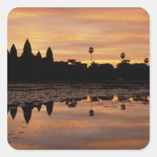 Asien, Kambodscha, Siem Reap, Angkor Wat (12. Jh. Quadratischer Aufkleber
