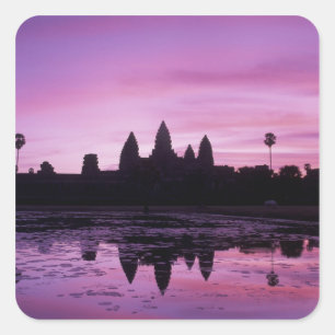 Asien, Kambodscha, Siem Reap, Angkor Wat (12. Jh.  Quadratischer Aufkleber
