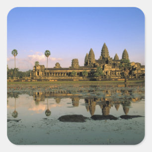 Asien, Kambodscha, Siem Reap. Angkor Wat. 2 Quadratischer Aufkleber