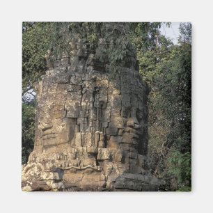 Asien, Kambodscha, Siem Reap. Riesige Steinskulptu Magnet