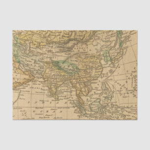 Asien-Karte durch Worcester Seidenpapier