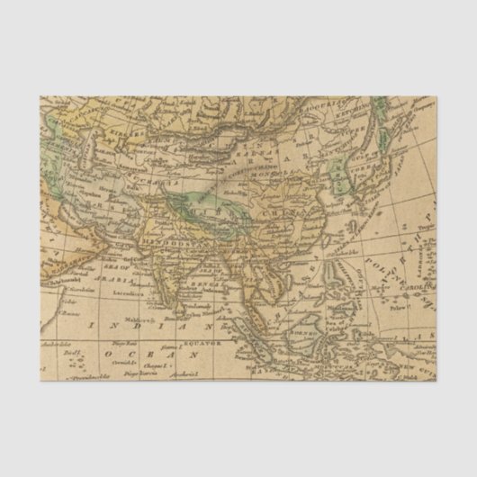Asien-Karte durch Worcester Seidenpapier (Vorderseite)