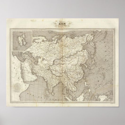 Asien-Karte Poster (Vorne)