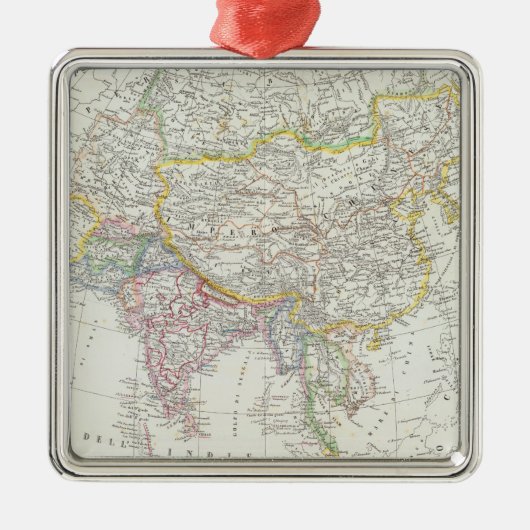 Asien-Karte Silbernes Ornament (Vorne)