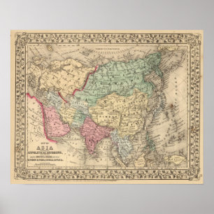 Asien-Karte von Mitchell Poster