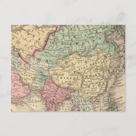 Asien-Karte von Mitchell Postkarte (Vorderseite)