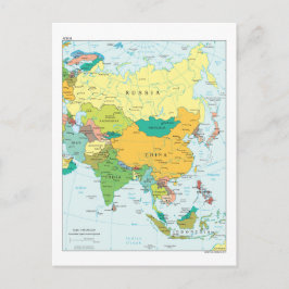 Asien - Kontinentalkarte Postkarte