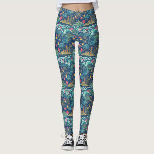 Asien-Kreuzfahrt-Kultur-Küstenlinie-Schiff-Design Leggings