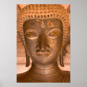 Asien, Laos, Vientiane, Bronze-Skulptur in Wat Poster