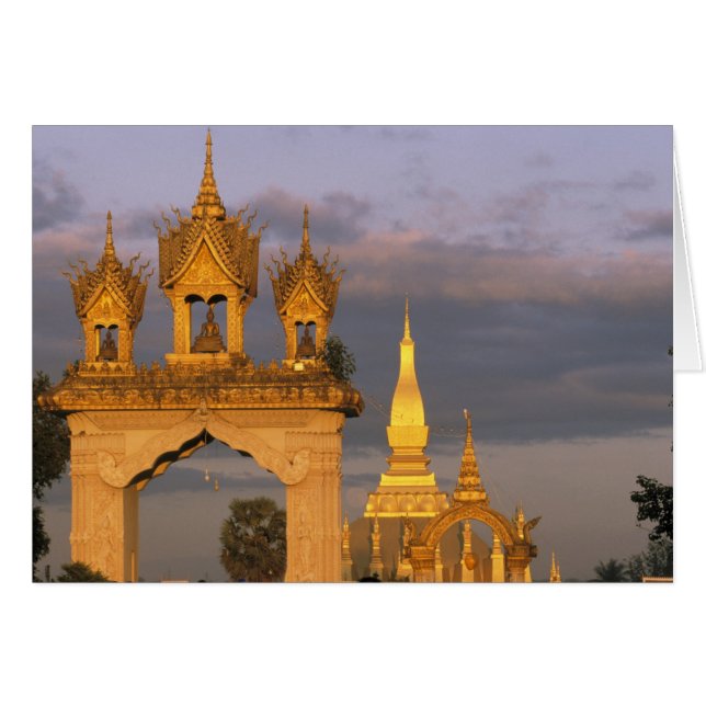 Asien, Laos, Vientiane Der Luang-Tempel. (Vorderseite (Horizontal))