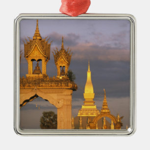 Asien, Laos, Vientiane. That Luang Tempel. Silbernes Ornament