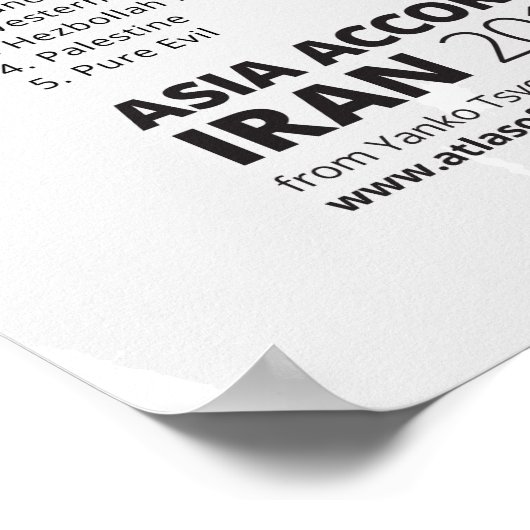 Asien laut Iran Poster (Ecke)