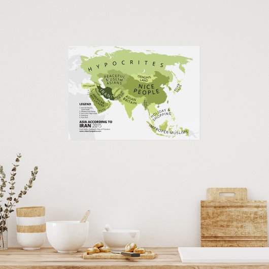 Asien laut Iran Poster (Küche)