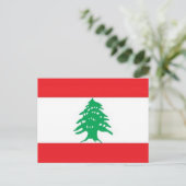 Asien - Libanon - Flagge - Postkarte (Stehend Vorderseite)