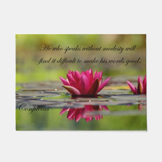 Asien-Lotos-Blume mit Konfuzius-Zitaten Fußmatte (Vorderseite)