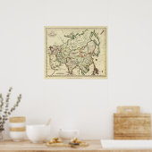 Asien mit umrissenen Grenzen Poster (Küche)