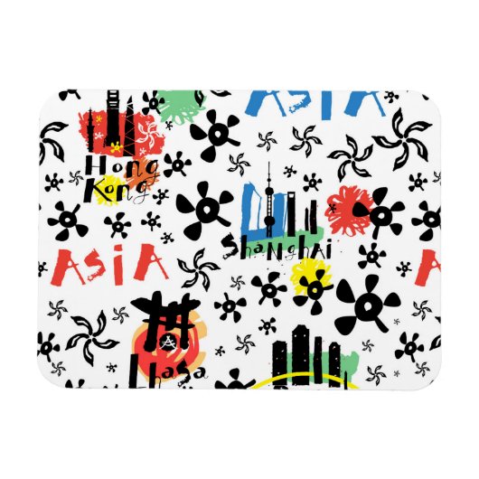 Asien | Muster der Symbole Magnet (Horizontal)