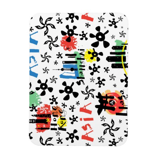 Asien | Muster der Symbole Magnet (Vertikal)