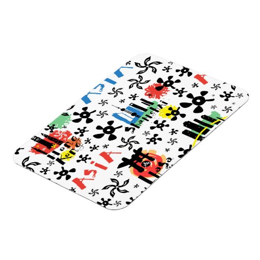 Asien | Muster der Symbole Magnet (Linke Seite)