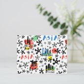 Asien | Muster der Symbole Postkarte (Stehend Vorderseite)