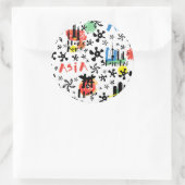 Asien | Muster der Symbole Runder Aufkleber (Tasche)