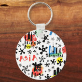 Asien | Muster der Symbole Schlüsselanhänger (Vorderseite)