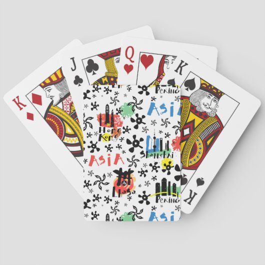 Asien | Muster der Symbole Spielkarten (Rückseite)