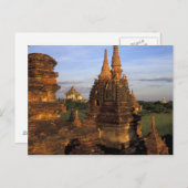 Asien, Myanmar, Bagan. Antike Tempel und Postkarte (Vorne/Hinten)