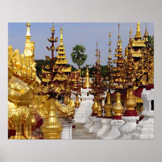 Asien, Myanmar (Birma), Bagan (Heide). Das Shwe 5 Poster (Vorne)