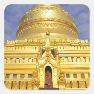 Asien, Myanmar (Birma), Bagan (Pagan). Die Shwe Quadratischer Aufkleber