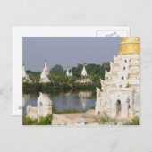 Asien, Myanmar (Birma), Mandalay. Ein Buddhist Postkarte (Vorne/Hinten)