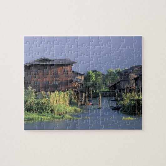 Asien, Myanmar, Inle Lake. Ein schwimmendes Dorf Puzzle (Horizontal)