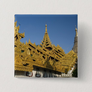 Asien, Myanmar, Rangun. Golden stupa von Shwedagon Button