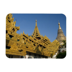 Asien, Myanmar, Yangon. Goldene Stupa von Shwedago Magnet