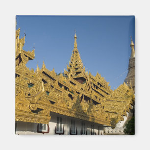 Asien, Myanmar, Yangon. Goldene Stupa von Shwedago Magnet