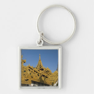 Asien, Myanmar, Yangon. Goldene Stupa von Shwedago Schlüsselanhänger