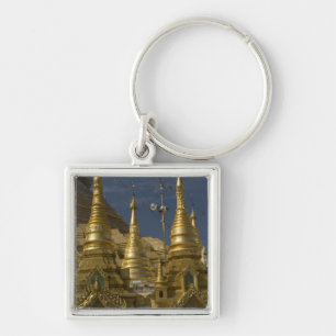 Asien, Myanmar, Yangon. Goldene Stupa von Shwedago Schlüsselanhänger