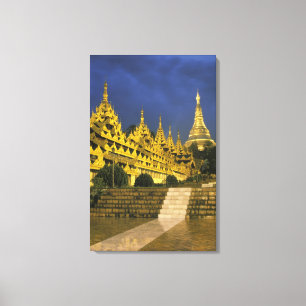 Asien, Myanmar, Yangon. Shwedagon-Pagode bei Leinwanddruck