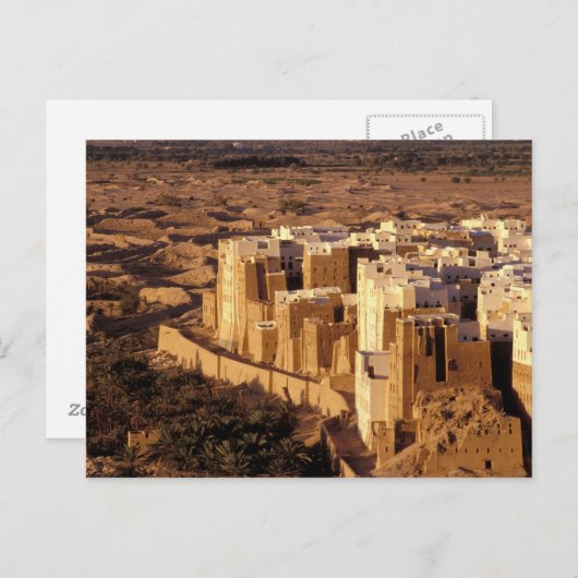 Asien, Naher Osten, Republik Jemen, Shibam Postkarte (Vorne/Hinten)