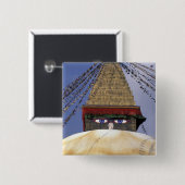 Asien, Nepal, Kathmandu. Bouddhanath Stupa. 2 Button (Vorne & Hinten)