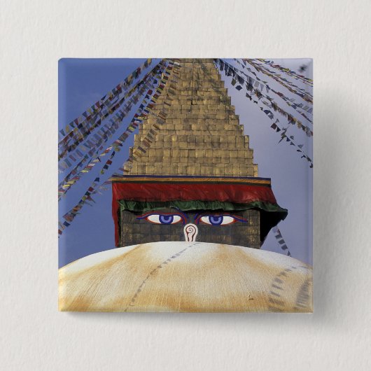 Asien, Nepal, Kathmandu. Bouddhanath Stupa. 2 Button (Vorderseite)