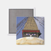 Asien, Nepal, Kathmandu. Bouddhanath Stupa. 2 Magnet (Vorderseite/Rückseite)