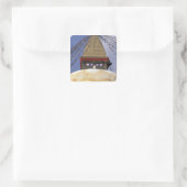 Asien, Nepal, Kathmandu. Bouddhanath Stupa. 2 Quadratischer Aufkleber (Tasche)