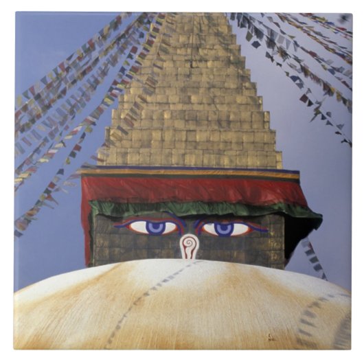 Asien, Nepal, Kathmandu. Boudhanath Stupa.2 Fliese (Vorderseite)